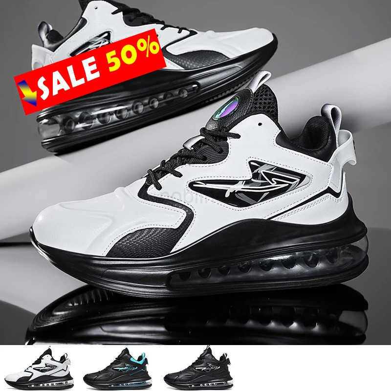 Big Size 39-48 High Top Men Tennis Sports Shoes Leather Fl Air Cushiing Running Sneakers Walking Trainers Tenis Mascino Z250318