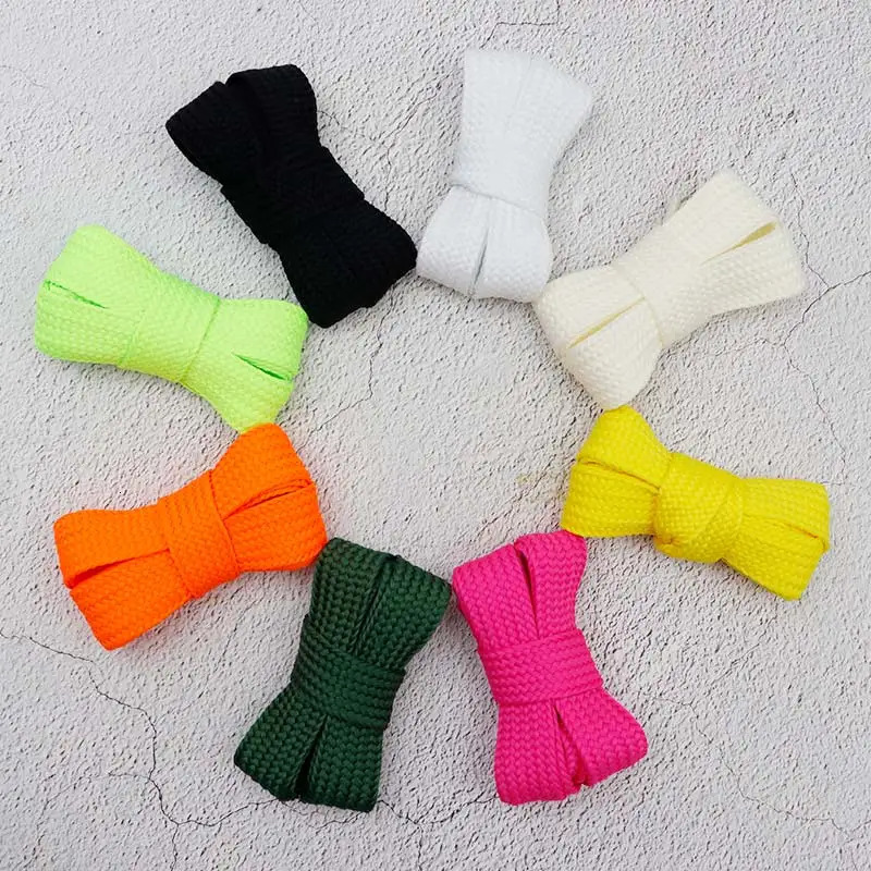 Coolstring Widened Flat Single Layer 2cm Thick Polyester Wide Campus Shoelaces 00s for Casual Sneaker Women Hoodie Cord Cordon 250318