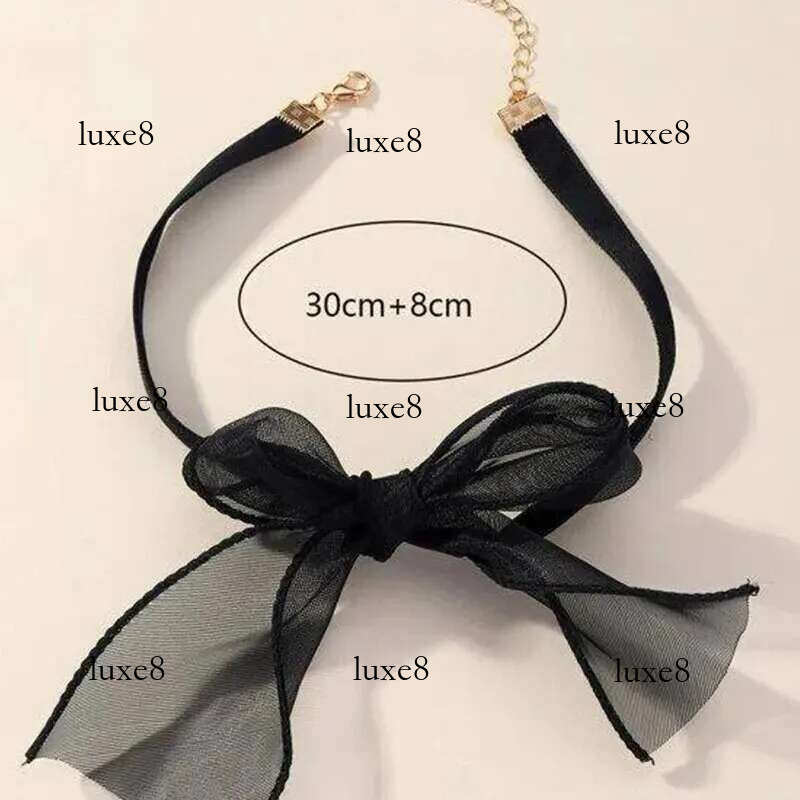 Exquisite Imitation Pearl Choker Fashionable Bow Tie Lace Up Velaet Necklace Personality Simple Jewelry For Woman
