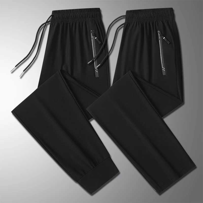 Running pants jogging casual summer thin elastic sports pants fast dry ice silk straight pants sports fitness breathable mens sports pants W250318