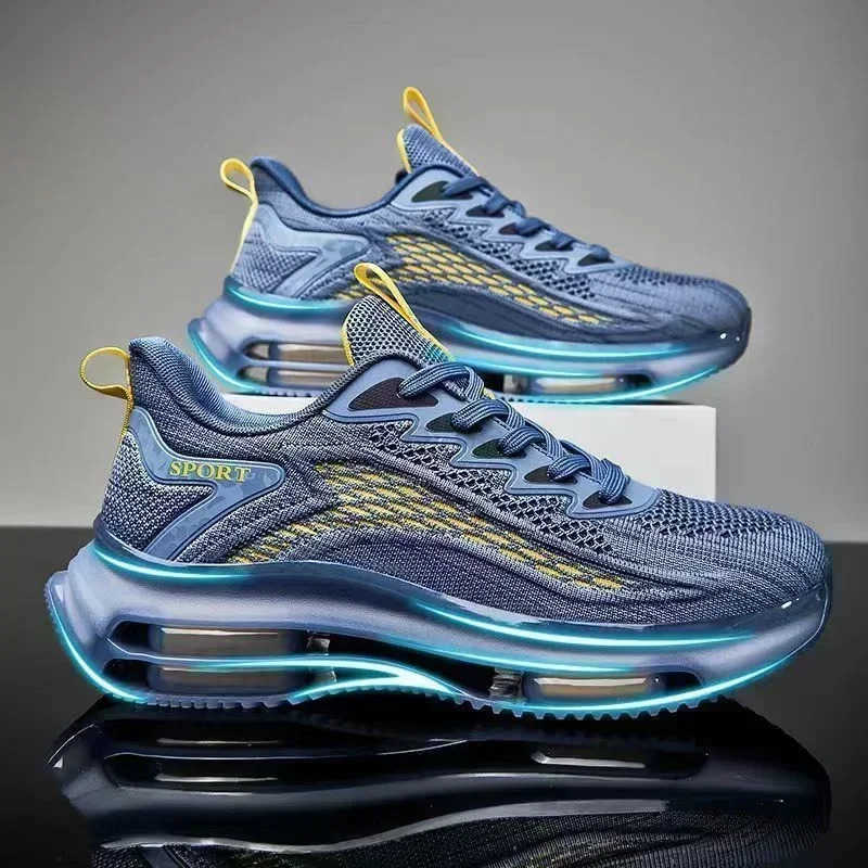 Black Green Men Sneakers Running Boots Outdoor Jogging Sports Shoes Mesh Breathable Cushiing Basket Footwear M Big Size 45 Z250318