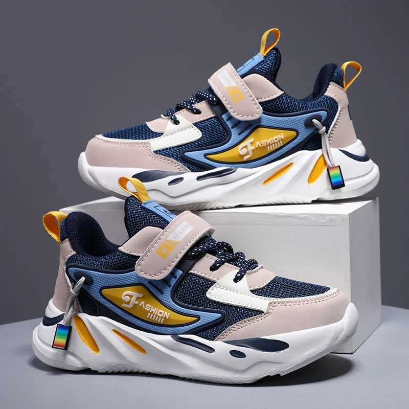 Kid Sneakers Sport Shoes for Boys Fashion Leather Children Breathable Mesh Comfort Shoes Casual Walking Outdoor Running ShoesXJ250318