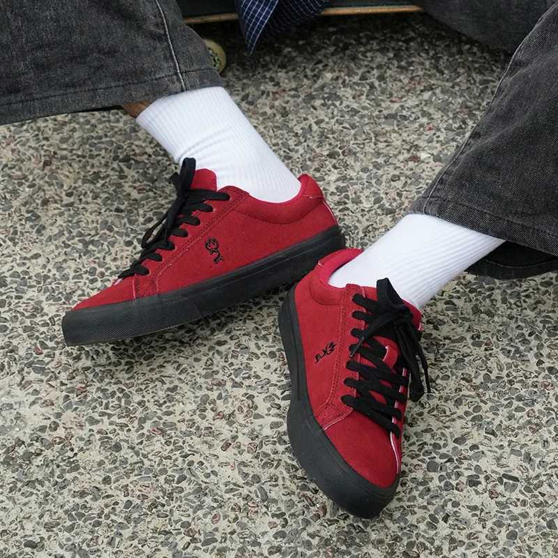 Jewelry Red Casual Shoe Vcani Men Skate Shoes Unisex Sport N-slip Footwear Genuine Leather for Walking Breathable Y250318