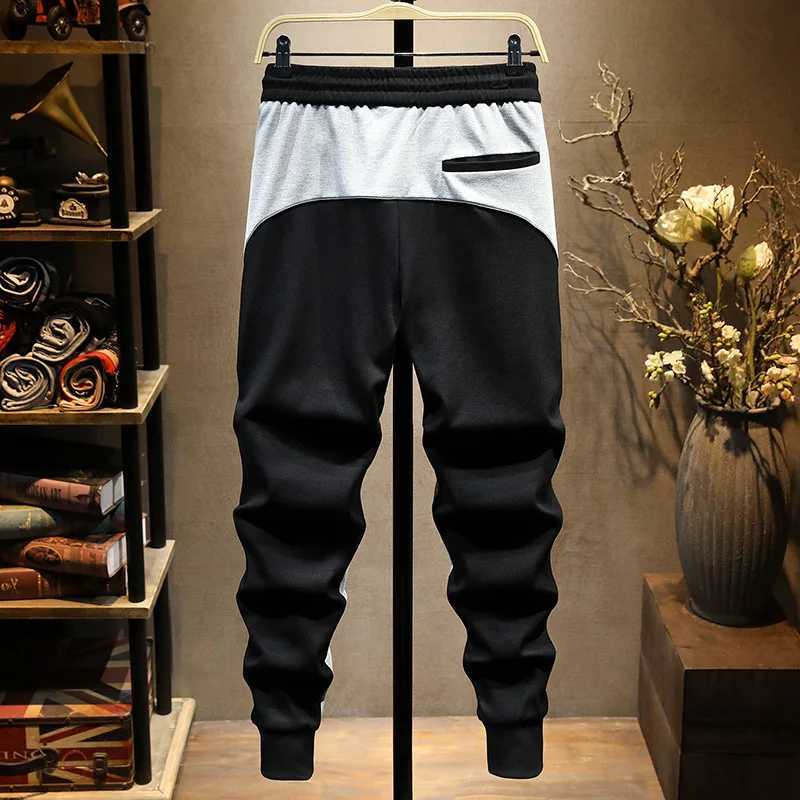 Autumn fashion casual pants mens lightweight fashion slim fit sports pants ankle strap elastic high-end color matching sports pants W250318