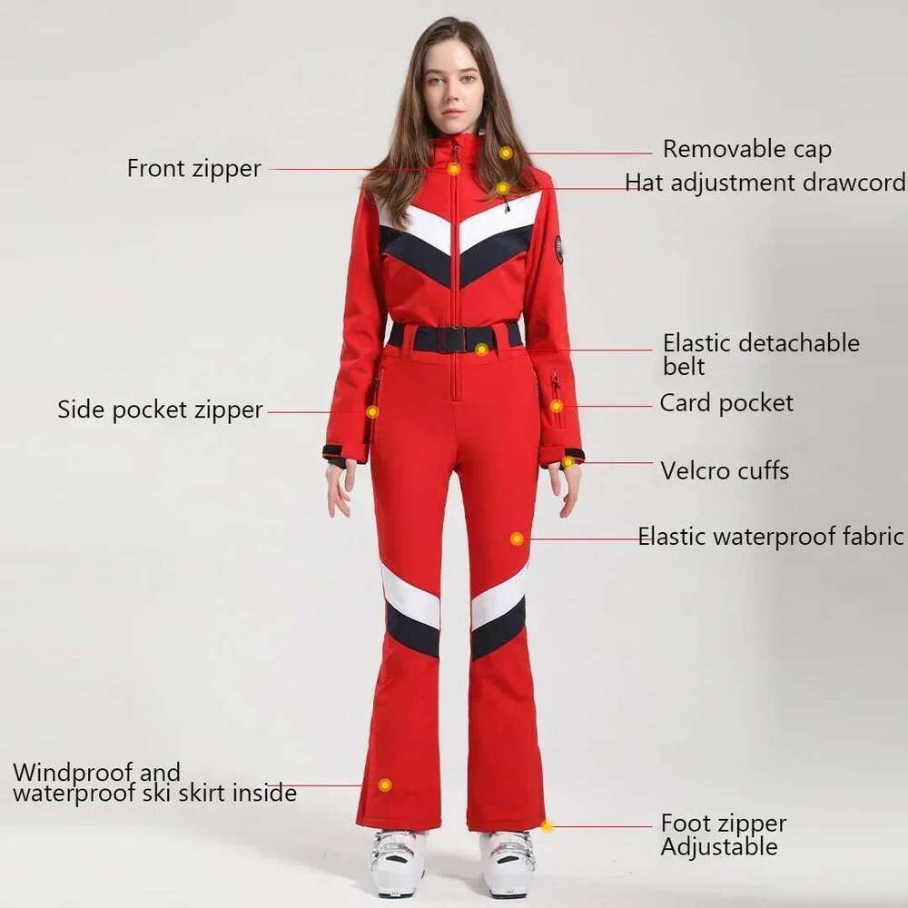 Tight Dress New Ski Women Outdoor Snowboard Thickened Breathable One-Piece Snow Suits Waterproof Windproof Sports Skiing Jumpsuits