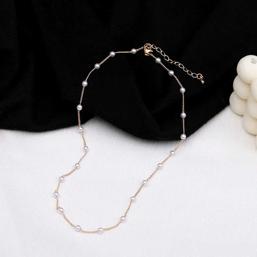 Bead Womens Necklace Kpop Pearl Lace Gold Gothic Necklace Pendant Jewelry 2024 Girls Necklace W250318