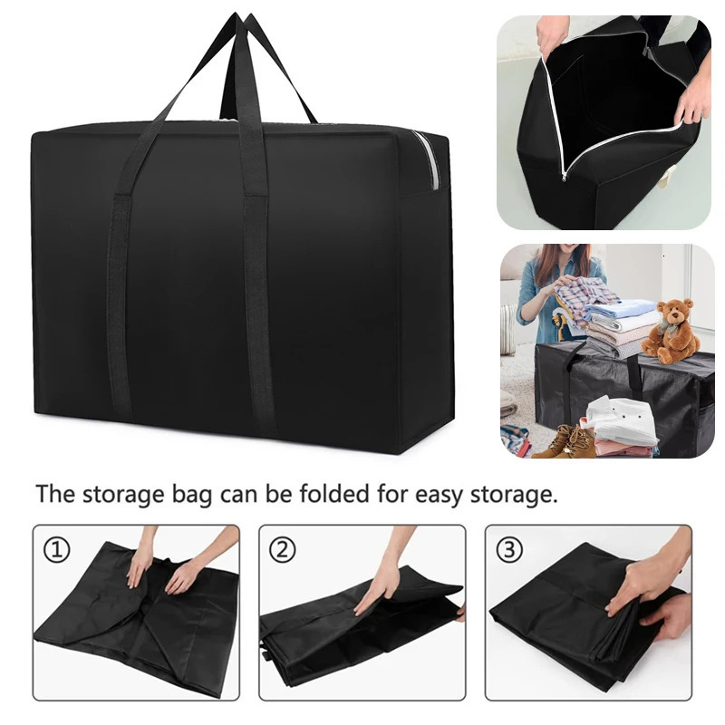Extra Large Waterproof Moving Luggage Bags Laundry Shopping Bag Home Storage Packing Tool Foldable Large Capacity Quilt Storage 250317