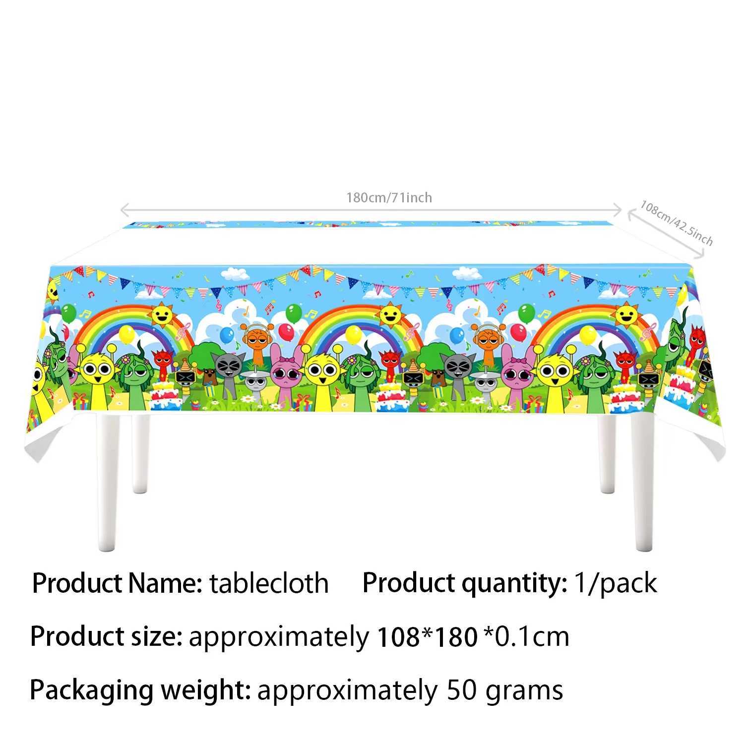 Incrediblebox Birthday Party Decoration Incrediblebox Sprunki Theme Disposable Party Plate Tablecloth Latex Balloon Baby Shower Supplies X250318