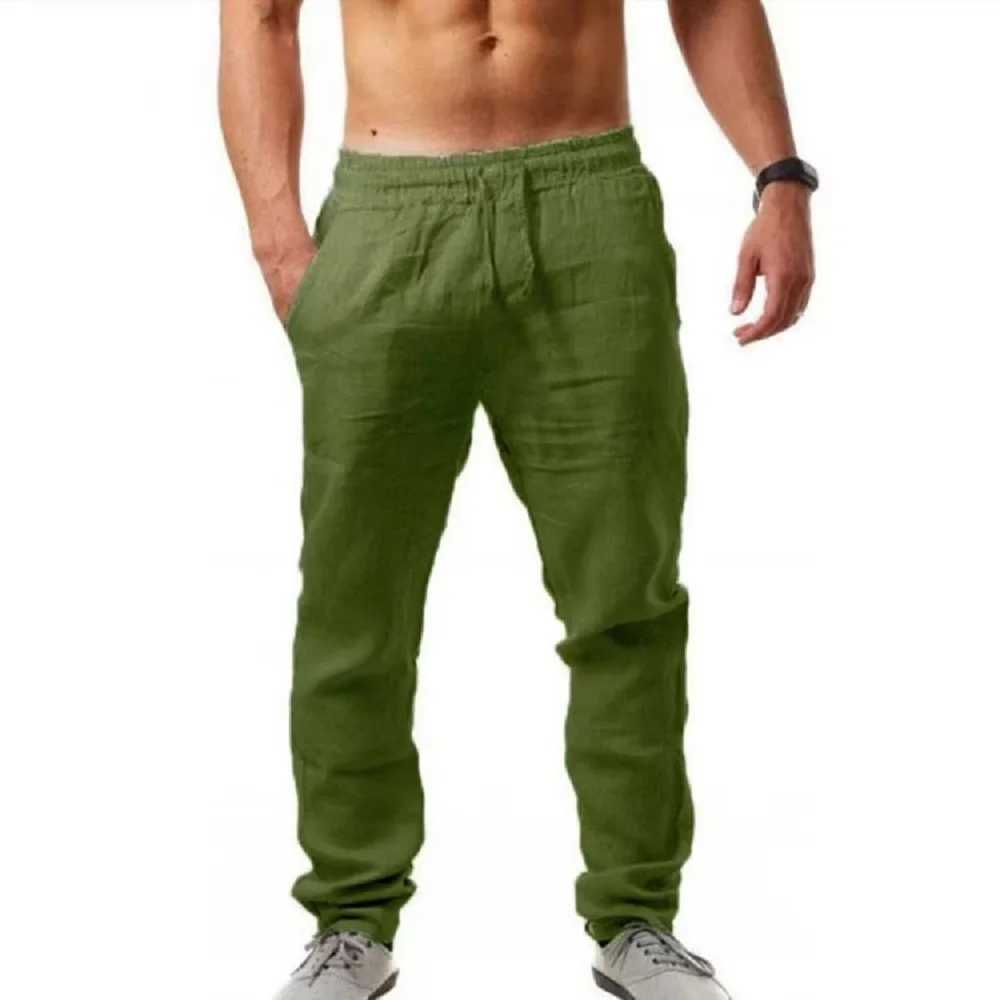 New Mens Beach Pants Jogger Street Clothing Cotton Linen Sports Pants Casual Pants Hawaii Vacation Loose Summer S-XXXL W250318