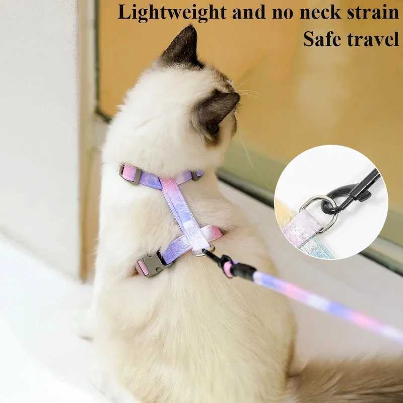 Adjustable cat harness and belt set pet dog cat vest suitable for small medium and large dogs rope set and Khabarovsk outdoor walking leadT250318