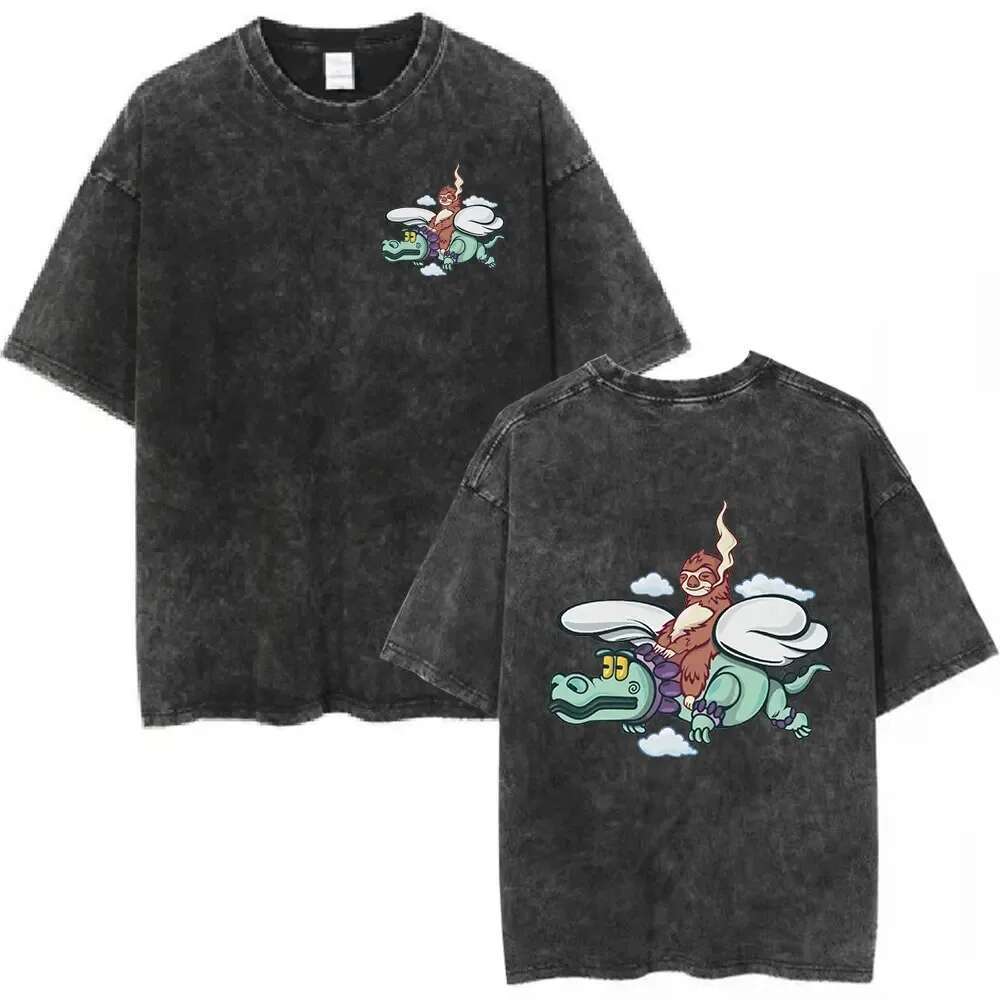 Natanael Cano Nata Montana Retro Washed T-shirt Amor Tumbado Short Sleeve Men's Fashion Casual Cotton Comfortable T-shirt