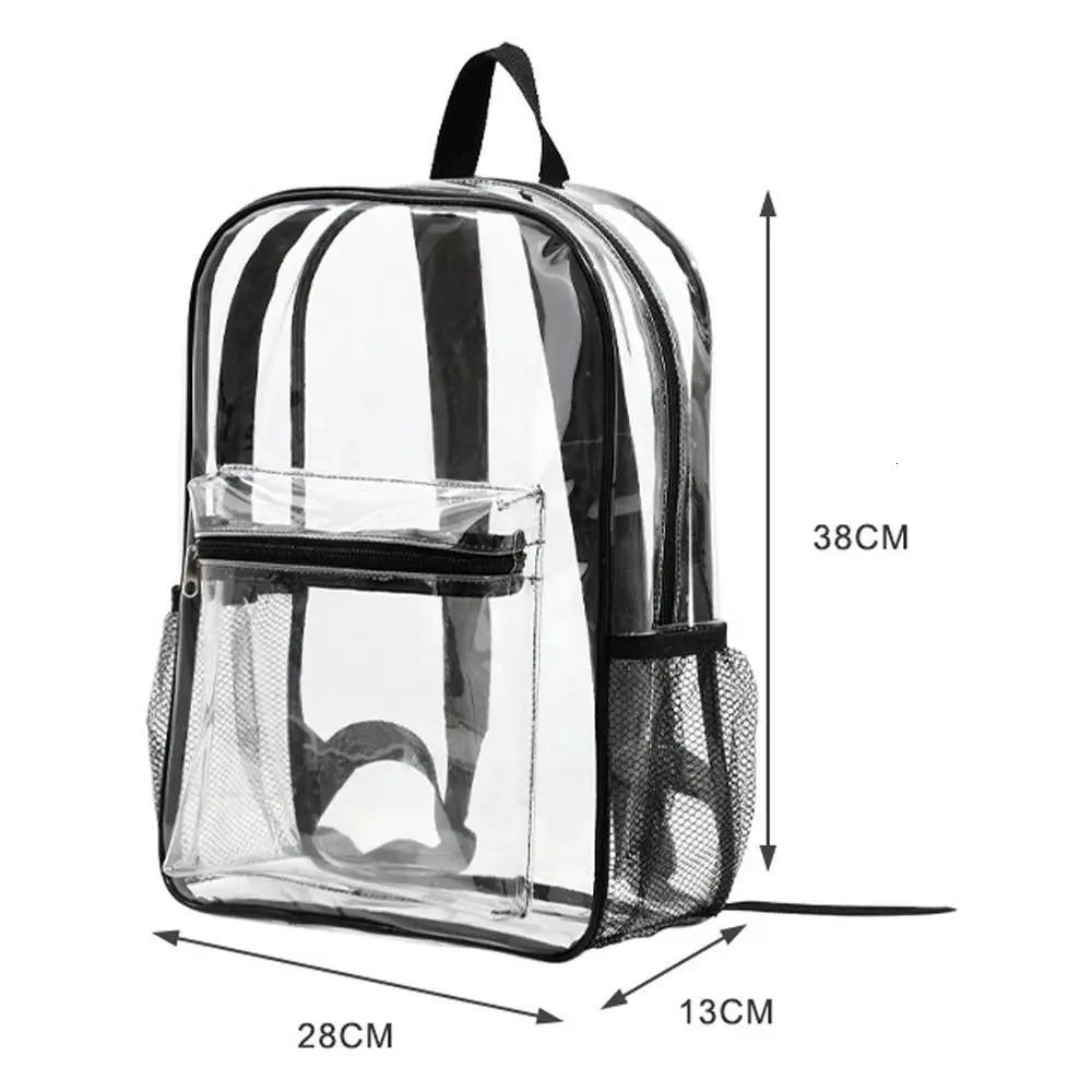 Small Clear Backpack Transparent PVC Backpack Summer Waterproof Beach Cell Phone bag for Travel School Storage Backbags 250314