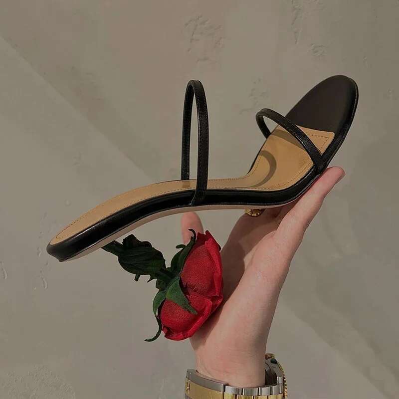 Open Toe Egg Rose ral Thin High Heel Belt Slippers Women Ladies Summer Sgback Shoes Party Strange Style Sandals