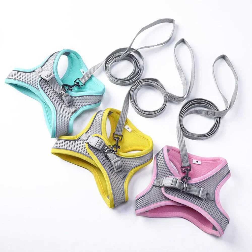 Cat Strap Set Adjustable Dog Collar for French Bulldog Strap Vest Puppy Chihuahua Pet Outdoor Walking Lead StrapT250318
