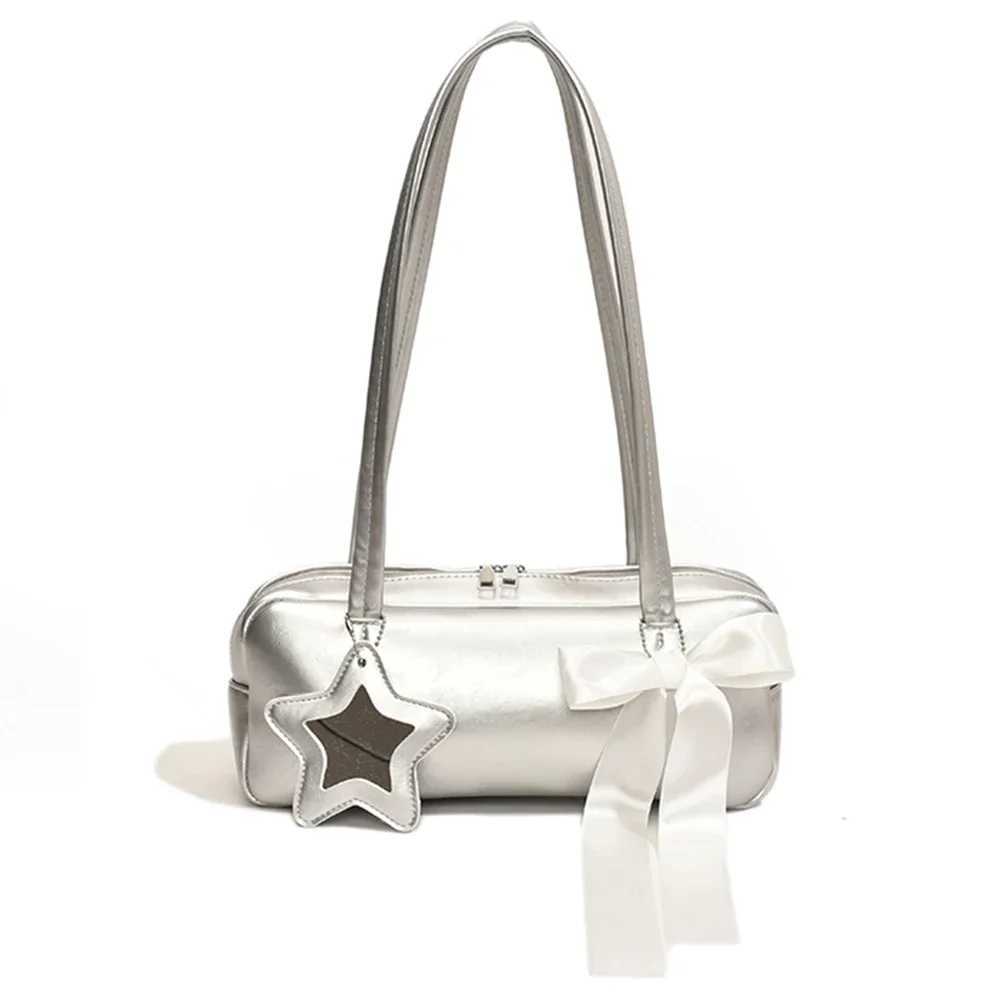 Wen casual handbag with star pendant Fi sole wallet PU leather bow underarm handbag girls outdoor daily bag Y250318