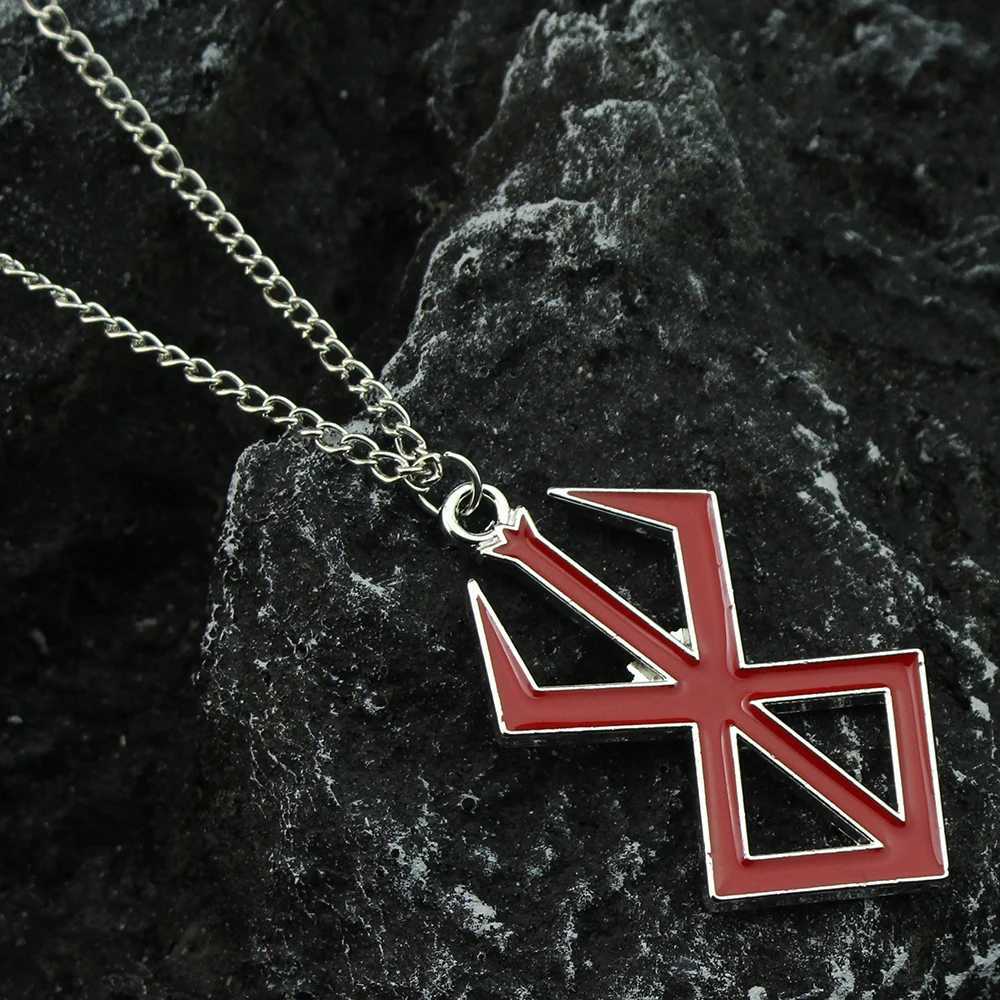Creative Design Berserker Symbol Pendant Necklace Mens Cartoon Womens Crazy Warrior Lightning Necklace Keychain Jewelry Gift W250318