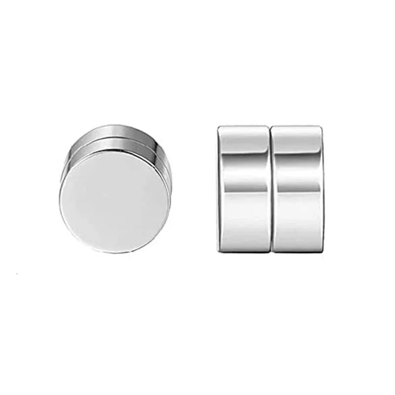 1 Pairs Crystal Strong Magnetic Ear Stud Clip Earrings for Men Women Punk Round Zircon Magnet Non Piercing Jewelry 250304