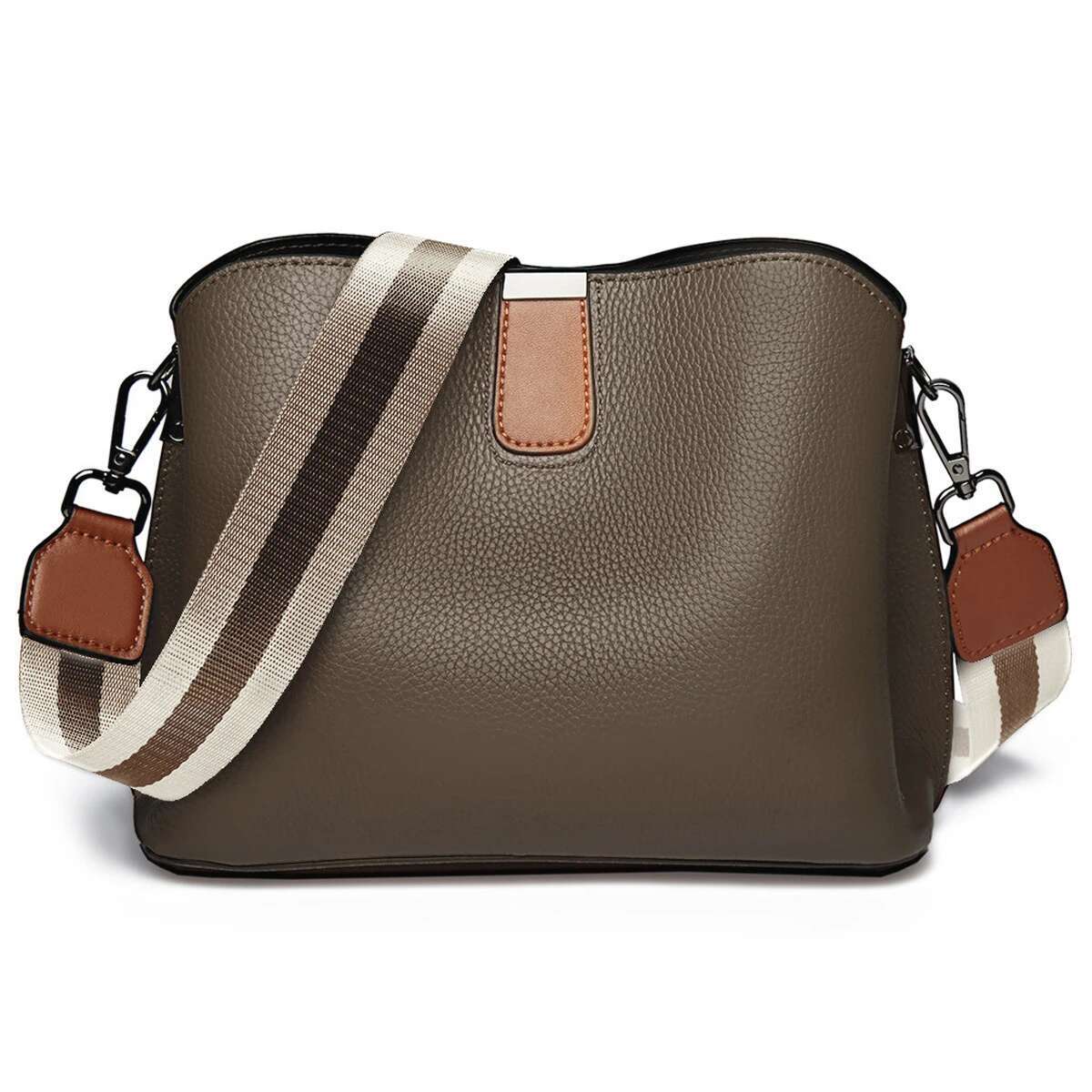 Foxer-Leather Shoulder Bag Women, Monogram Crossbody Handbag, Gift For Lady, Mom, Wife