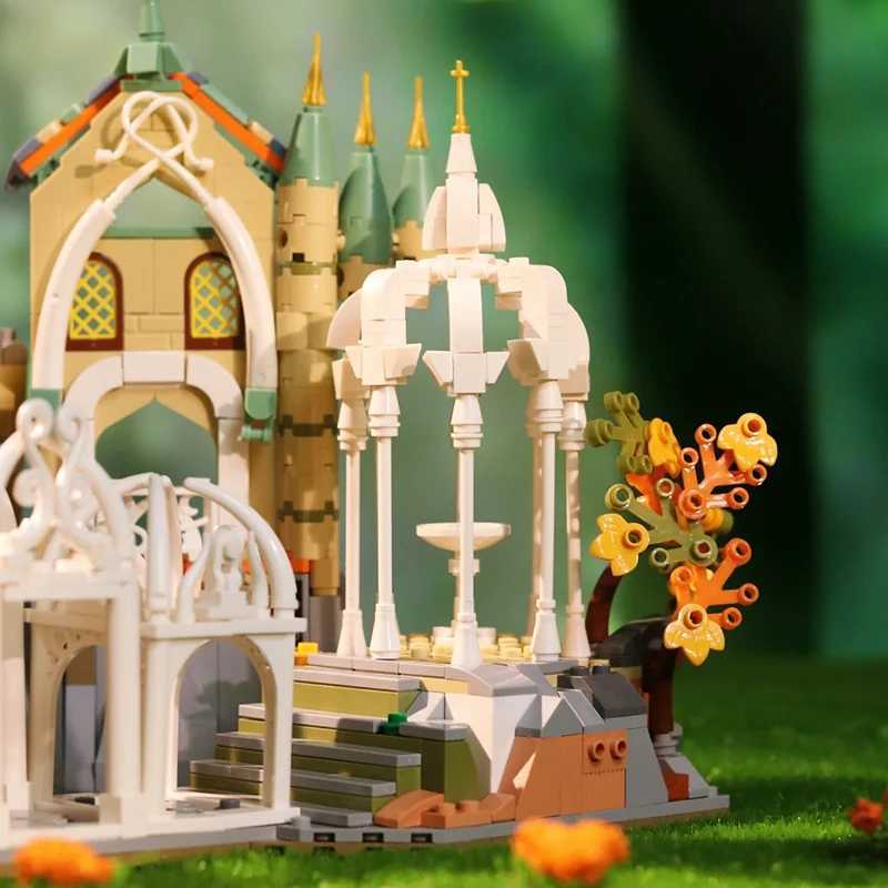 1555PCS Movie Lorded of Rings Green Shadow Castle Rivendell House Building Blocks Model Assemble Bricks Toys Gift For Adult KidXJ250318