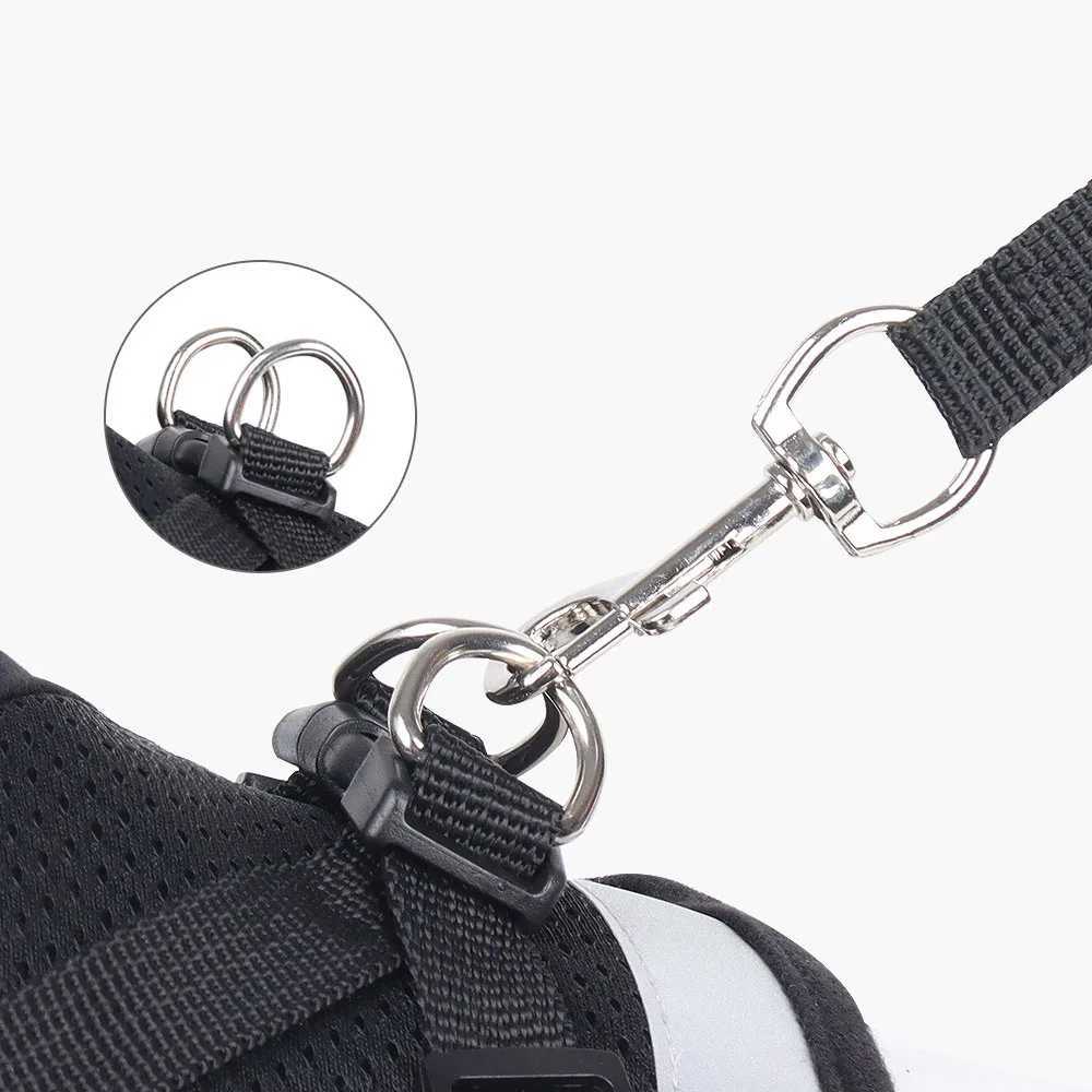 Adjustable breathable pet dog cat harness and belt escape cat vest harness for small dogs and cats Leads reflective cat collarT250318
