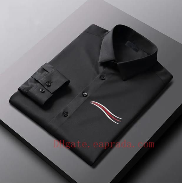 Mens dress shirt business men Designer Shirts Long Sleeve Flocked Paris Button Up Shirts Beach Textured Shirts Vacation Hawaiian Casual Shirts blue black white