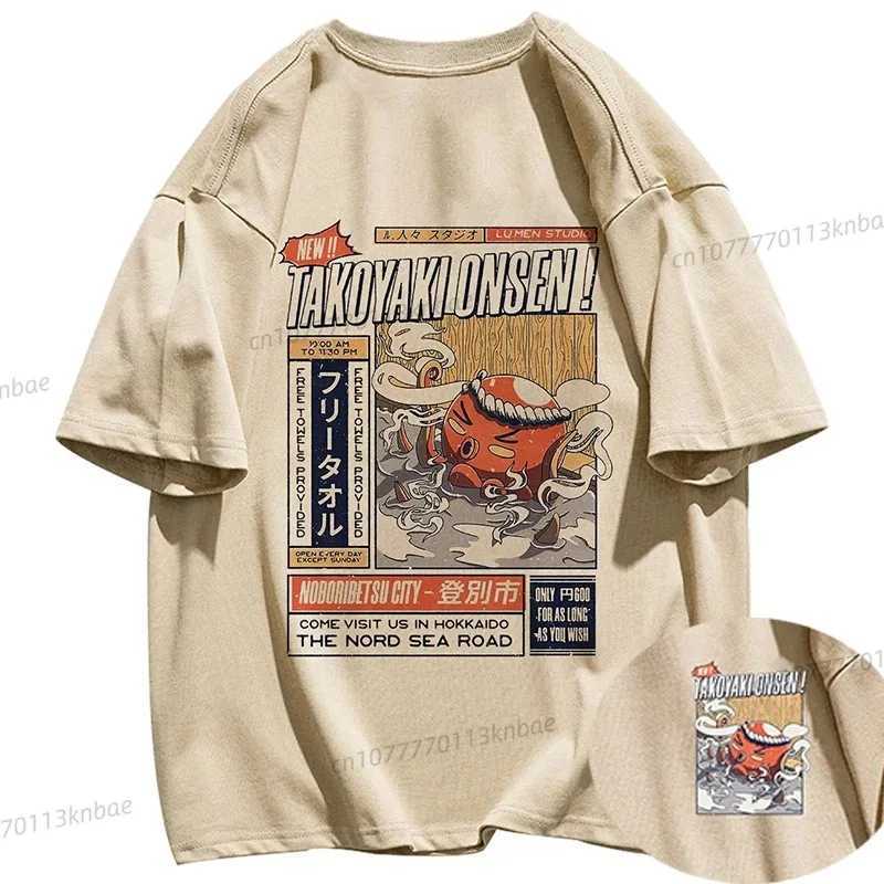 Retro Japanese kanji cartoon fun graphic T-shirt Kawaii clothing street clothing oversized khaki top 2024 summer large Harajuku topXJ250318