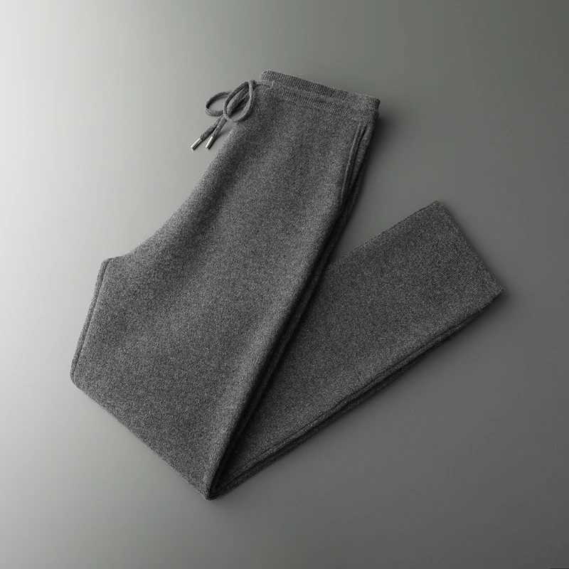 New 100% cotton mens padded warm and casual wide leg open top cashmere pants suitable for autumn and winter wear. W250318