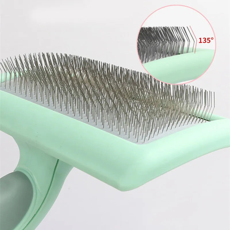 Dog Brush Stainless Steel Comb Massage Beauty Pet Hair Removal Cleaning Tool Soft Handle Cat 250318