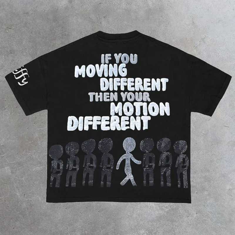Retro sports with different patterns 100% pure cotton short sleeved T-shirt for men Y2K short sleeved oversized T-shirt for women womens topT250318