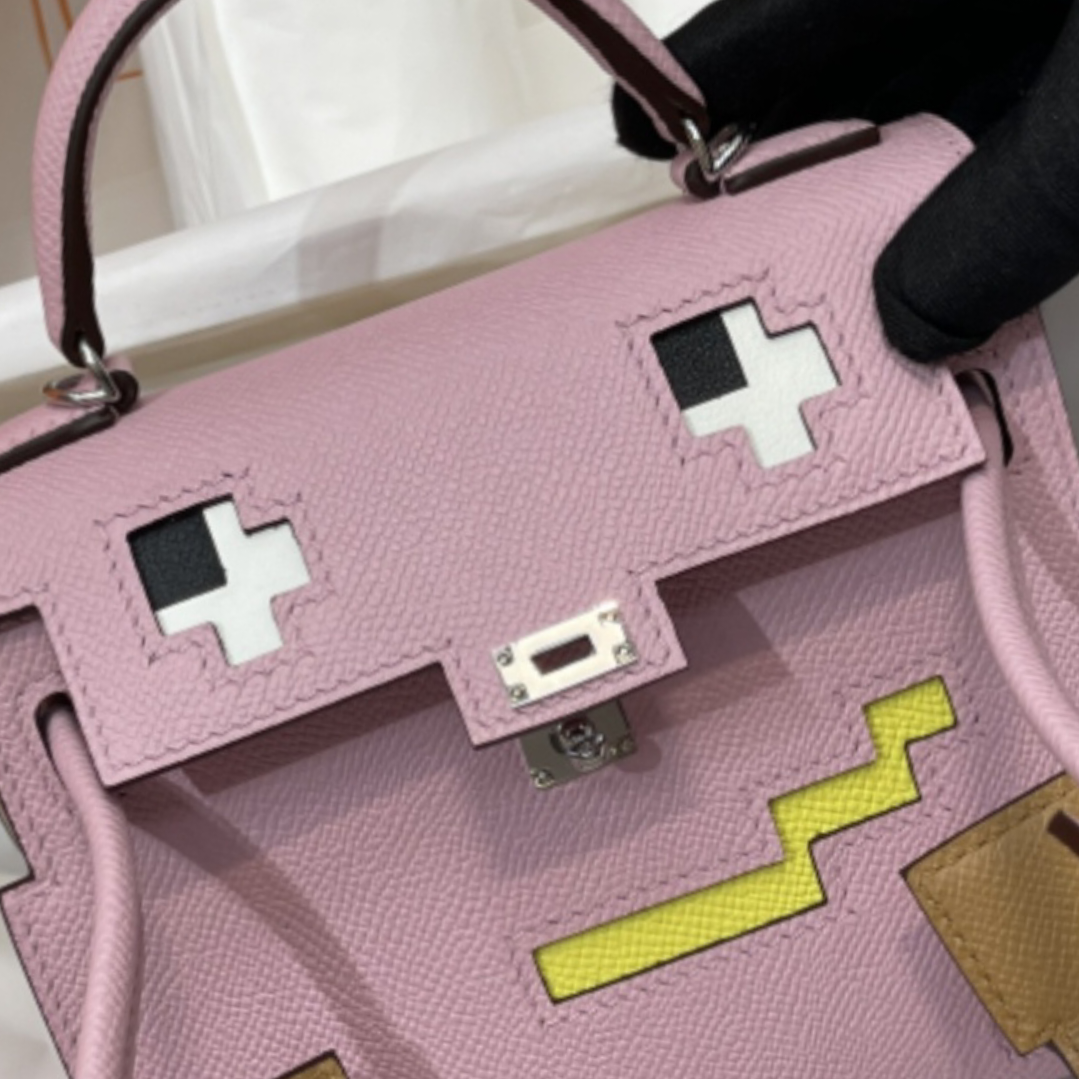 Luxury Shoulder bag Crossbody bag Designer Doll Tote with 18cm purse can tied back Fully handmade in original French leather with Pd950 plated hardware