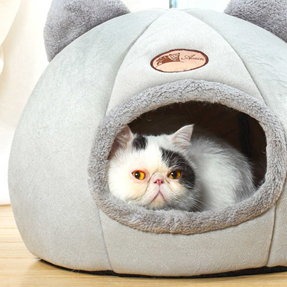 Cute Pet Dog Cat House Foldable Kennel Winter Warm Nest Soft Comfortable Animal Puppy Cave Sleeping Mat Drop