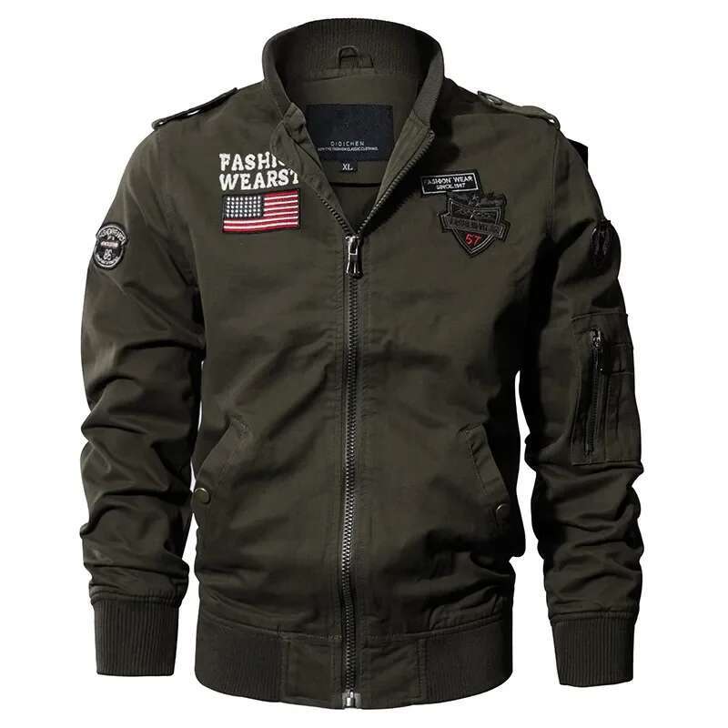 New Spring Military Style Pilot Multi-Pocket Men Tactical Flight Jacket Autumn US Air Force Motorcycle Outwear Cotton