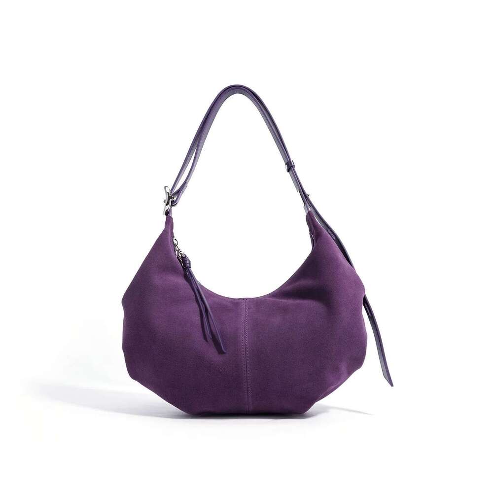 Suede Genuine Leather Women Hobos Bags Retro Large-Capacity Bag Lady 2025 New Dumpg Purse Niche Messenger Tote
