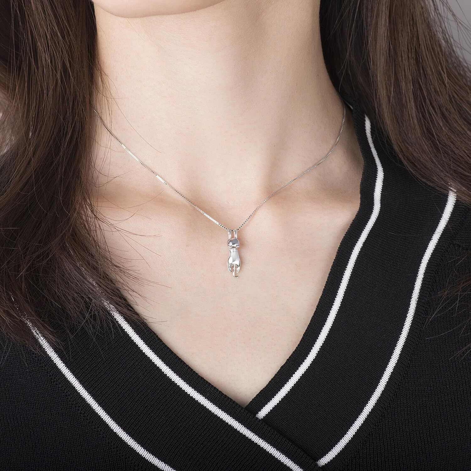 Pure necklace, accessories, cat mom enthusiasts, theme gift, cute sier kitten jewelry, women's birthday gift