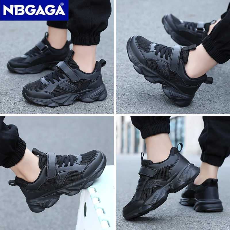 Childrens fashionable sports shoes breathable black school walking shoes non slip boys and girls casual running sports shoes W250318