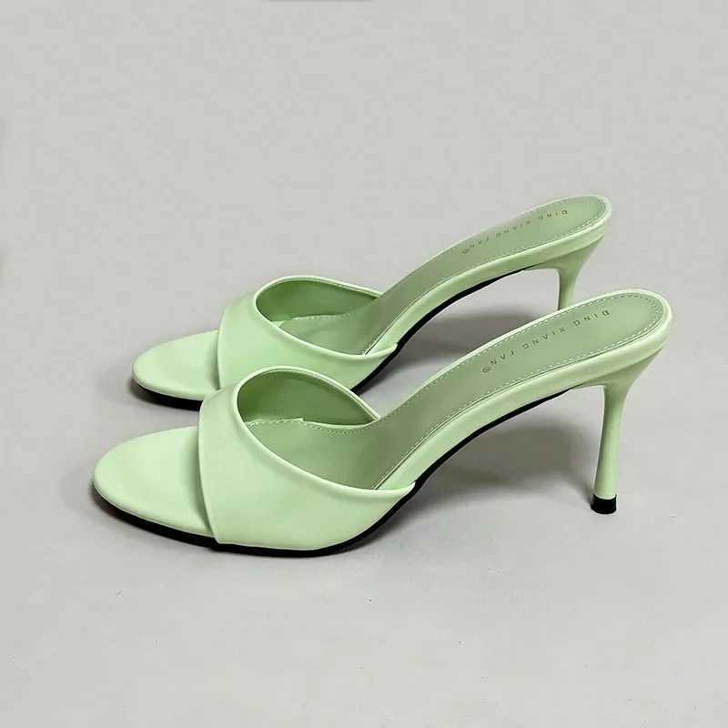 Slip Womens Fine High Heels New Summer Spring Luxury Fem Slides Shoes Fi Round Toe Wen H Pump Shoes Y250317