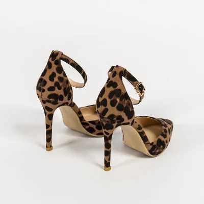 2019 Sexy Leopard Wen Shoes High H 6-10CM Elegant Water Pump Wen Sandals Printed Pointed Toe Luxury Single Shoes Y250317
