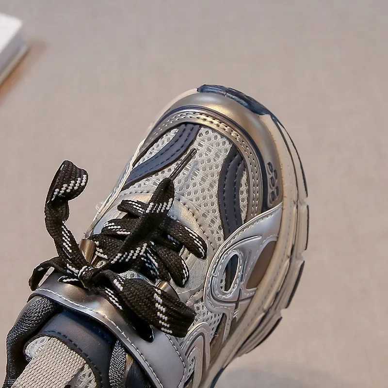 Student running shoes thick soft sole childrens sports shoes breathable mesh 2025 new fashion childrens basketball shoes anti slip W250318