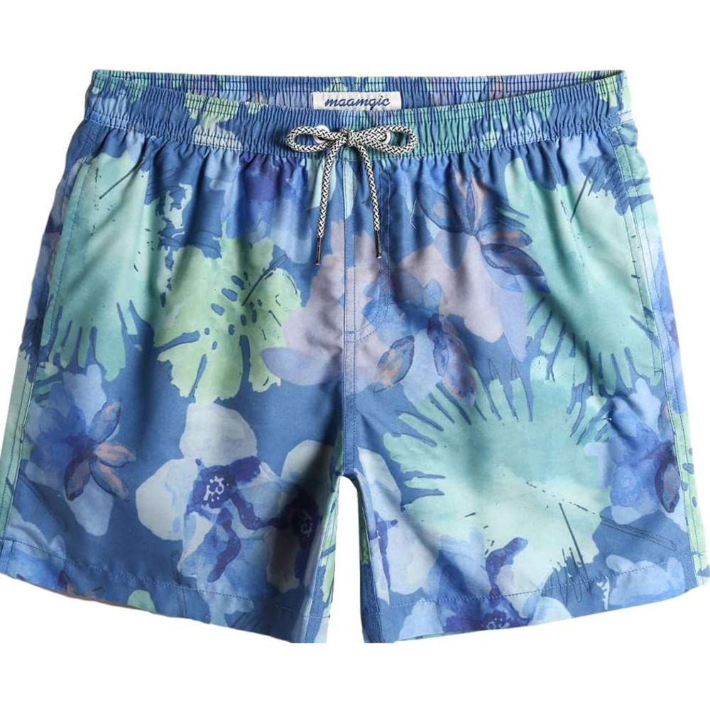 Mens Swim Trunks 5" Quick Dry Beach Shorts Bathing Suits with Mesh Lining Pockets