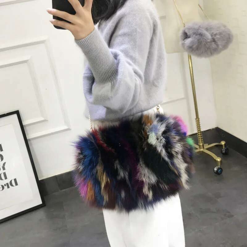 Bags For Female Real Fur Purse Envelope Fashion Designer Handbag New Women Chain Shoulder Bag