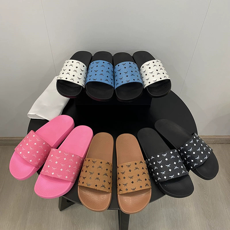 Fashion slipper sliders Paris slides sandals slippers for men women Hot Designer unisex Pool beach flip flops With box Size 35-46