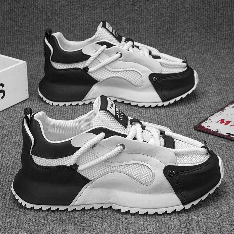 44 size summer 2025 new men's mesh breathable sneakers height increasing sports comfortable casual shoes for men