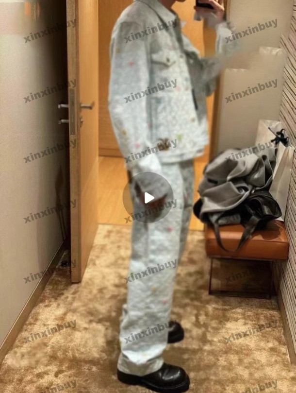 xinxinbuy Men women designer pant Craggy Colorful letter embroidery jacquard fabric denim sets Spring Casual pants Black blue green red S-4XL