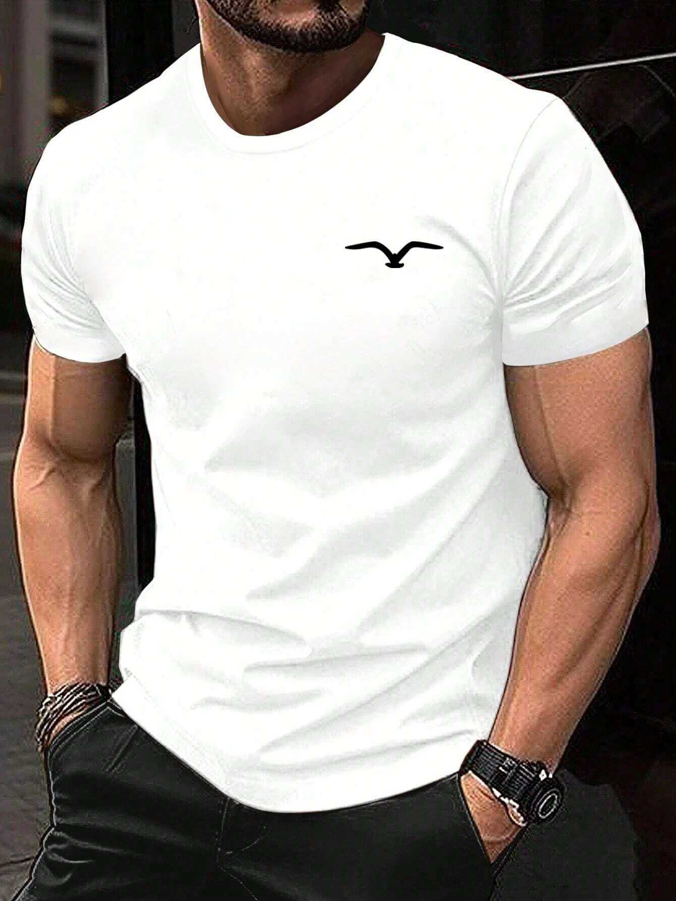 Seagull Mens Cotton T-shirt Luxury Brand Fashion Large Top Casual Short Sleeve Street Clothing Classic New Arrival T-shirt S-4XLT250318