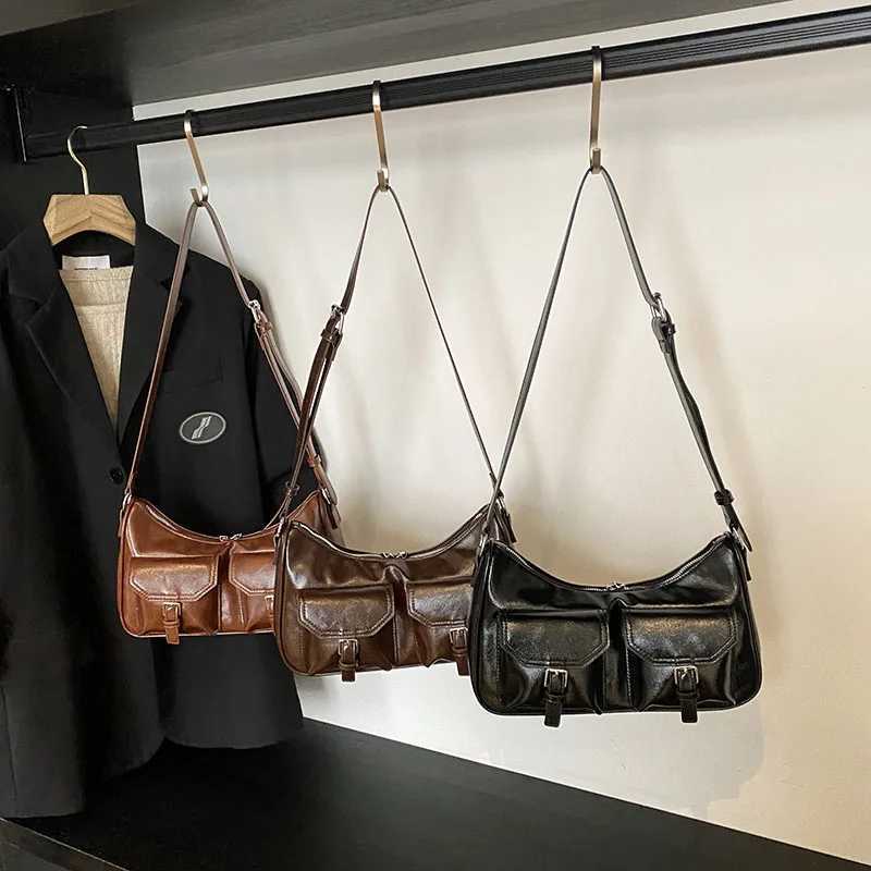 LEFTSIDE Small PU Leather Double Pocket Underwear Bag Suitable for 2024 Y2K Womens Shoe Bag Womens Designer Handbag Y250318
