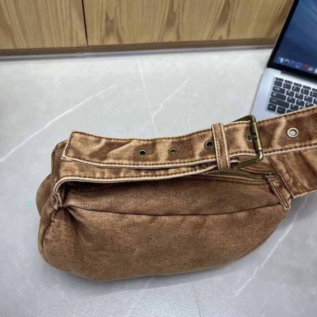 Denim Hobos Bags For Women Designer Handbags And Purse 2023 New In Casual Simple Wide Shoulder Straps Crossbody