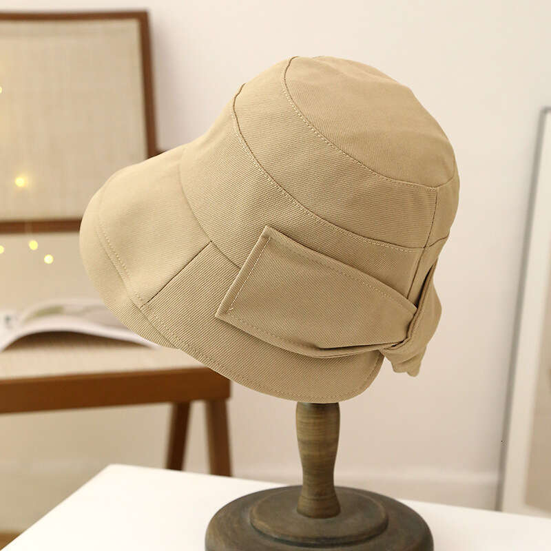 Women's Trendy Big Eaves Summer Fisherman's Casual Hepburn Style Sunscreen Bow Sunshade Hat
