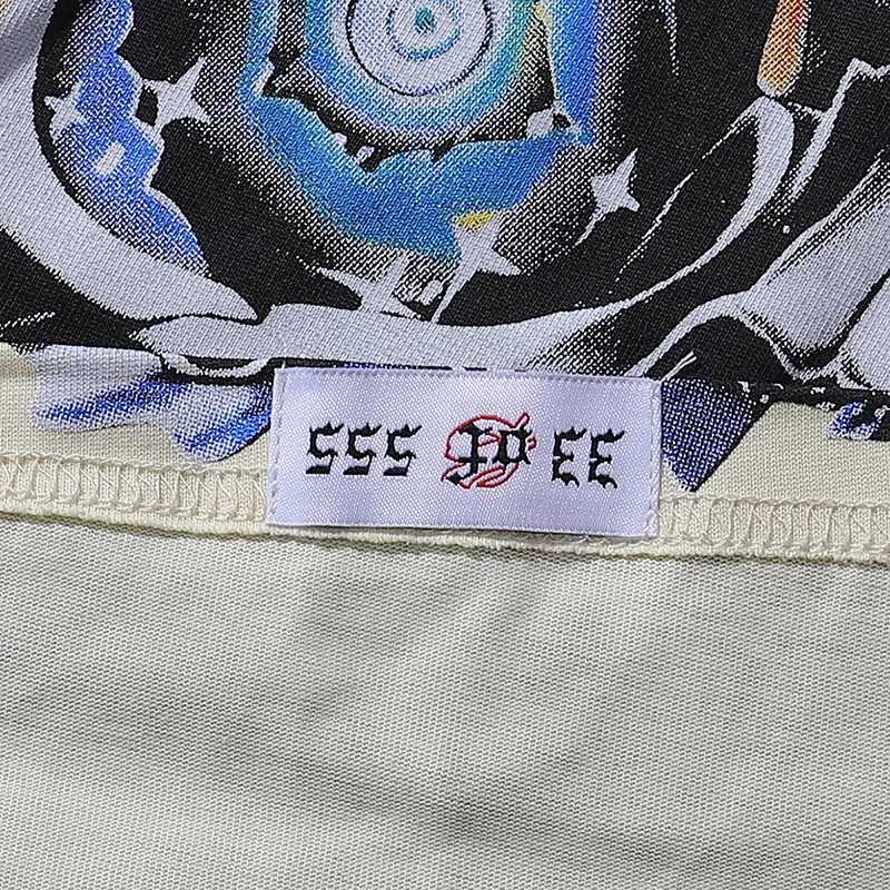 European and American rock rap popular brand Godspeed short sleeved T-shirt personalized skull rose HD printed original label mens T-shirtXJ250318