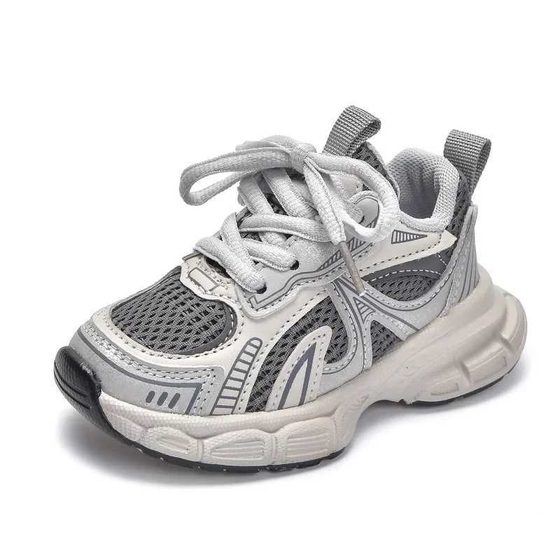 Boys and girls running shoes thick soft soled childrens sports shoes mesh breathable 2025 new fashion childrens sports shoesXJ250318