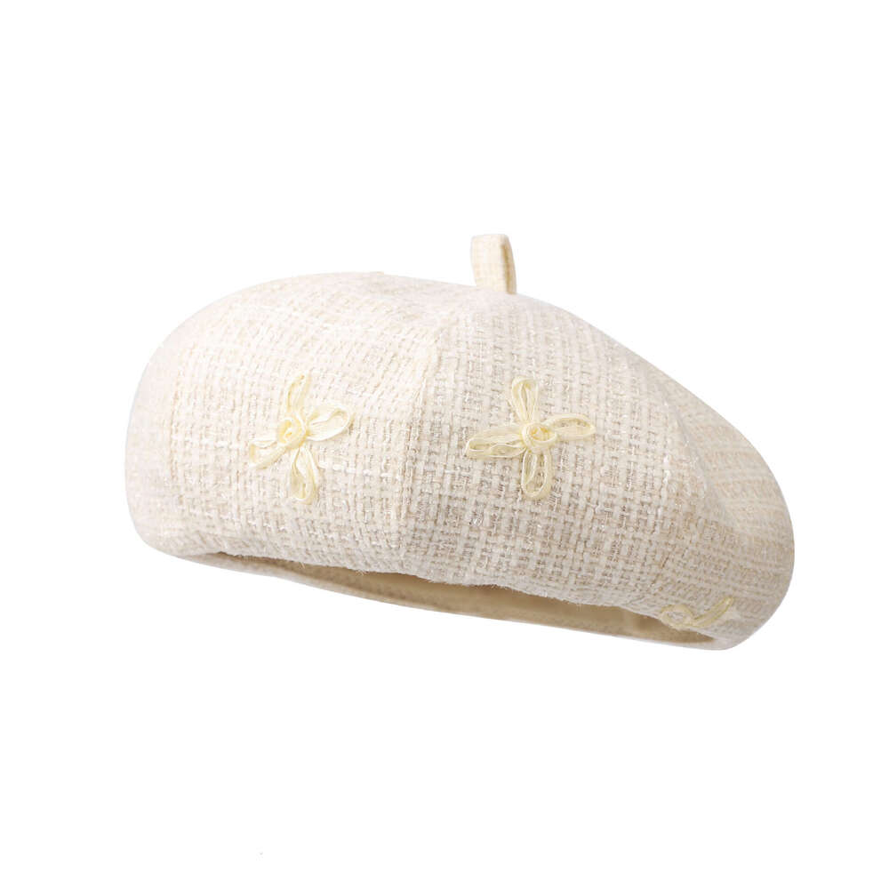 Korean Fashion Embroidered wer Beret Women's Autumn and Winter New Style Celebrity Fragrance Warm Plaid Painter Hat